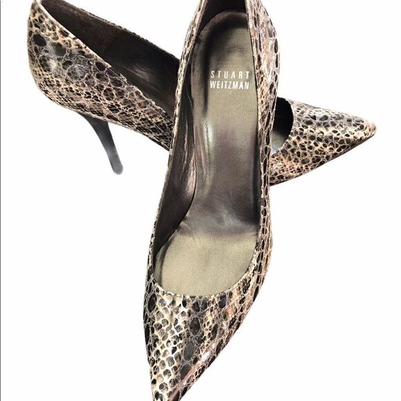 HOST PICK - Stuart Weitzman Python Embossed Leather Heels - Picture 8 of 10